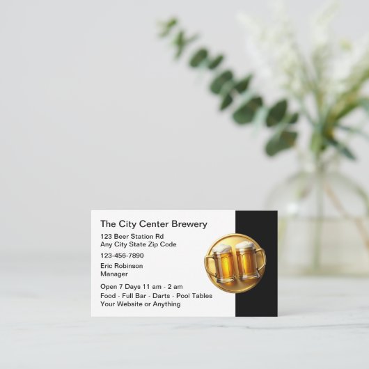 Beer Brewery Beer Mugs Business Cards 名刺 (スタンド正面)