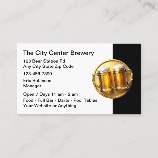 Beer Brewery Beer Mugs Business Cards 名刺 (正面)