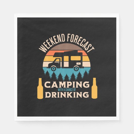 Beer Camping With Beer Birthday スタンダードランチョンナプキン (正面)
