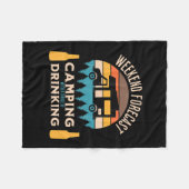 Beer Camping With Beer Birthday フリースブランケット (正面(横))