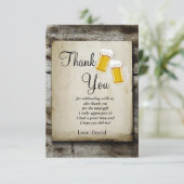 beer, cheers rustic country thank you card サンキューカード (スタンド正面)