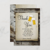 beer, cheers rustic country thank you card サンキューカード (正面/裏面)