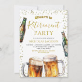 Beer Cheers to Retirement Party Invitation 招待状 (正面)