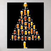 Beer Christmas Tree Men Women Beer Ugly Christmas  ポスター (正面)