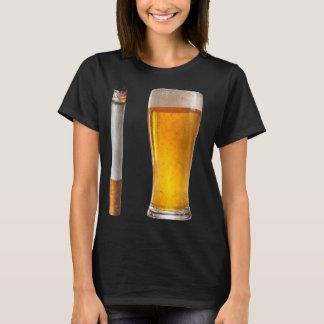 Beer Cigarette Lover Day Drinking Dad Smoking Beer Tシャツ