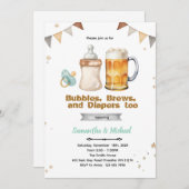 Beer Co Ed Baby Shower Invitation 招待状 (正面/裏面)