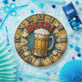 Beer Comic Pop Art Beer Mug Man Cave ペーパープレート (パーティー)