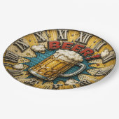 Beer Comic Pop Art Beer Mug Man Cave ペーパープレート (アングル)