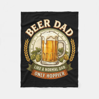 Beer Dad Only Hoppier Vintage Brewer Craft フリースブランケット