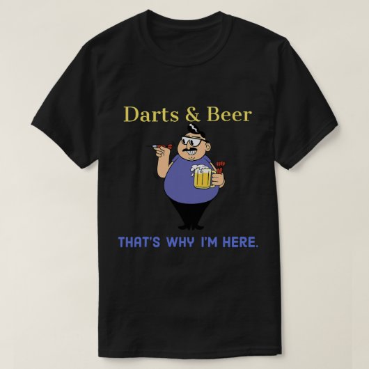 Beer DartsとBeer That I's HereバーPub Da Tシャツ (デザイン正面)