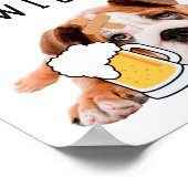 Beer Dog Bulldog – お信じして、あなたが ポスター (角)