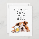 Beer Dog Bulldog - 信じ You a can, and you will to ポストカード (正面/裏面)