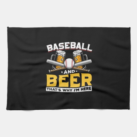 Beer Drinker Baseball Beer Humor Birthday キッチンタオル (横)