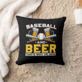 Beer Drinker Baseball Beer Humor Birthday クッション (ブランケット)