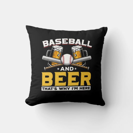 Beer Drinker Baseball Beer Humor Birthday クッション (正面)