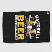 Beer Drinker Baseball Beer Humor Birthday ゴルフタオル (横)