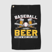 Beer Drinker Baseball Beer Humor Birthday ゴルフタオル (正面)