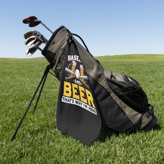Beer Drinker Baseball Beer Humor Birthday ゴルフタオル (グリーン)
