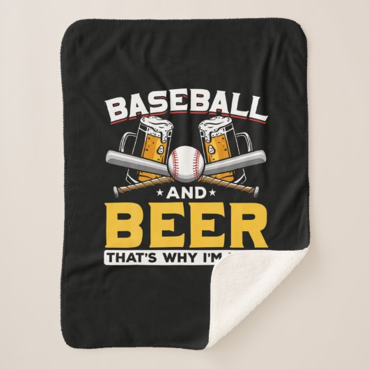 Beer Drinker Baseball Beer Humor Birthday シェルパブランケット (正面)