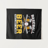Beer Drinker Baseball Beer Humor Birthday タペストリー (正面(横))