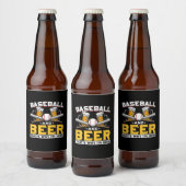 Beer Drinker Baseball Beer Humor Birthday ビールラベル (ボトル)
