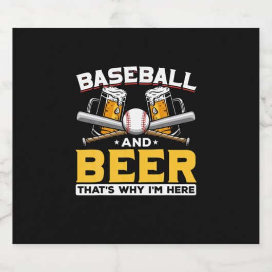 Beer Drinker Baseball Beer Humor Birthday ビールラベル (シングルラベル)
