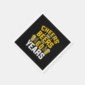 Beer Drinker Cheers And Beers To My 60 Years Birth スタンダードカクテルナプキン (角)