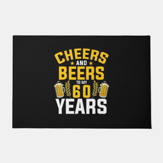 Beer Drinker Cheers And Beers To My 60 Years Birth ドアマット (正面)