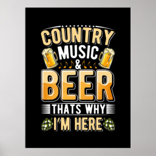 Beer Drinker Country Music Beer Drinking Birthday ポスター