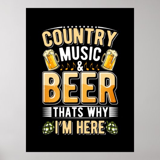 Beer Drinker Country Music Beer Drinking Birthday ポスター (正面)