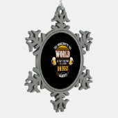 Beer Drinker Everyone is a Few Drinks Behind Birth スノーフレークピューターオーナメント (左)