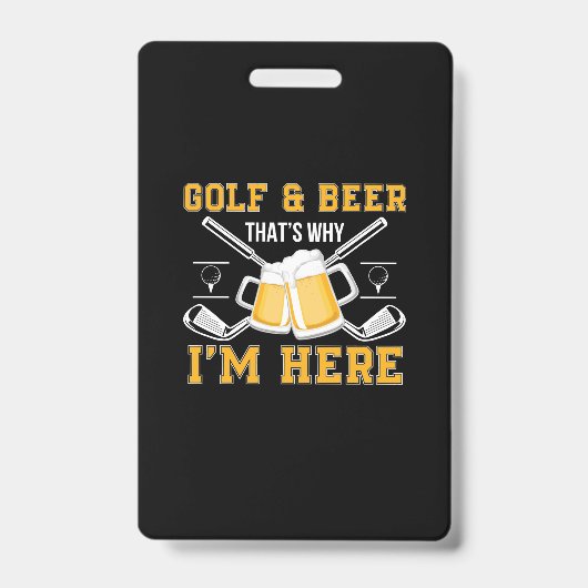 Beer Drinker Golf And Beer Birthday バッジ (正面)