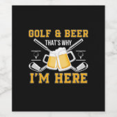 Beer Drinker Golf And Beer Birthday ワインラベル (シングルラベル)