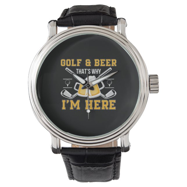 Beer Drinker Golf And Beer Birthday 腕時計 (正面)