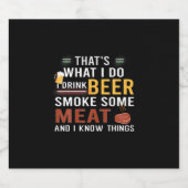 Beer Drinker I Drink Beer Smoke Some Meat Birthday ビールラベル (シングルラベル)