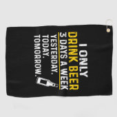 Beer Drinker I Only Drink Beer Birthday ゴルフタオル (横)