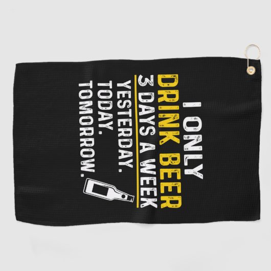 Beer Drinker I Only Drink Beer Birthday ゴルフタオル (横)