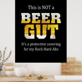 Beer Drinker Not a BEER GUT Birthday ポスター (キッチン)