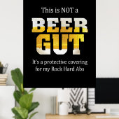 Beer Drinker Not a BEER GUT Birthday ポスター (ホームオフィス)