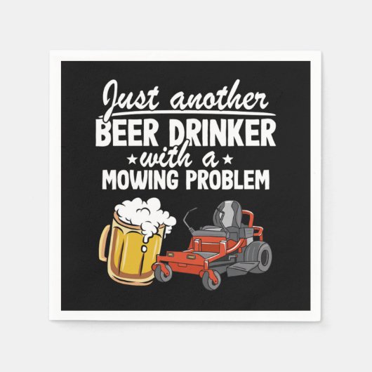 Beer Drinker With A Mowing Problem Lawn Mowing Gif スタンダードカクテルナプキン (正面)