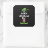 Beer Drinking Christmas Birthday スクエアシール (バッグ)