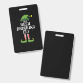 Beer Drinking Christmas Birthday バッジ (正面＆裏面)
