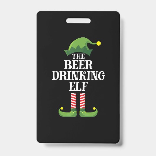 Beer Drinking Christmas Birthday バッジ (正面)