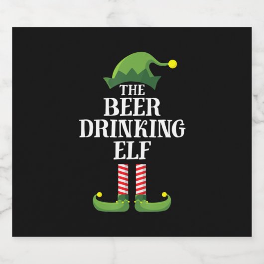 Beer Drinking Christmas Birthday ビールラベル (シングルラベル)