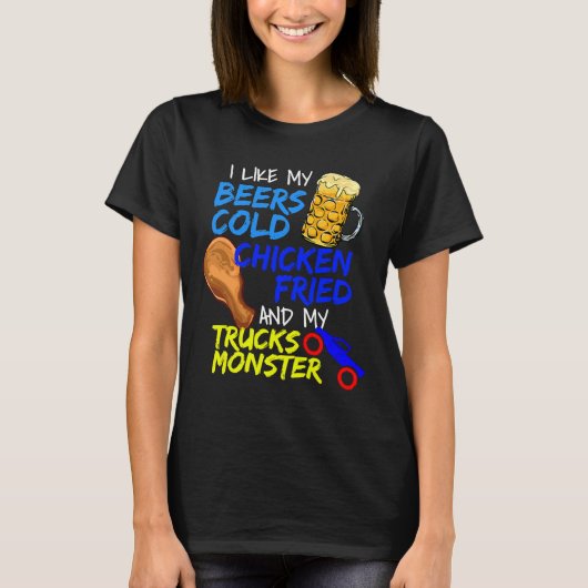 Beer Drinking Fried Chicken Tシャツ (正面)