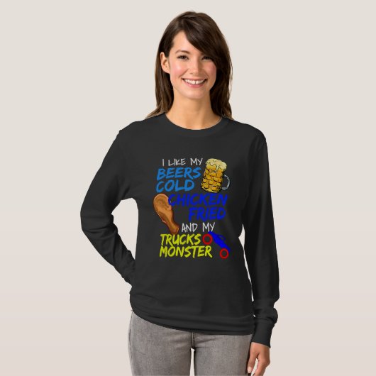 Beer Drinking Fried Chicken   Tシャツ (正面フル)