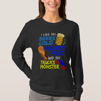 Beer Drinking Fried Chicken Tシャツ