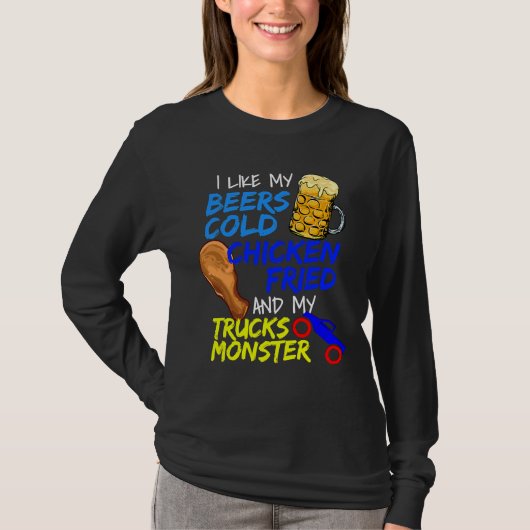 Beer Drinking Fried Chicken Tシャツ (正面)