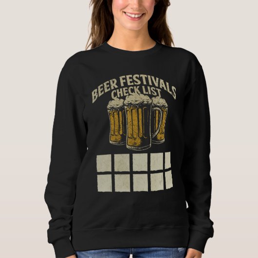 Beer Festival Pub  Enthusiast Drinking Party Check スウェットシャツ (正面)