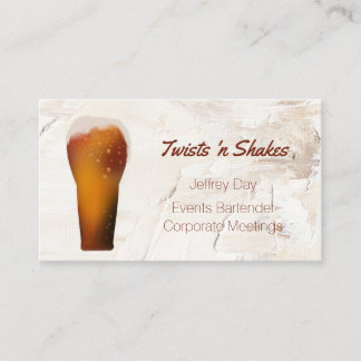 Beer Glass Bartender, Mixologist Business Card 名刺